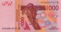 Gallery image for West African States p415Dc: 1000 Francs